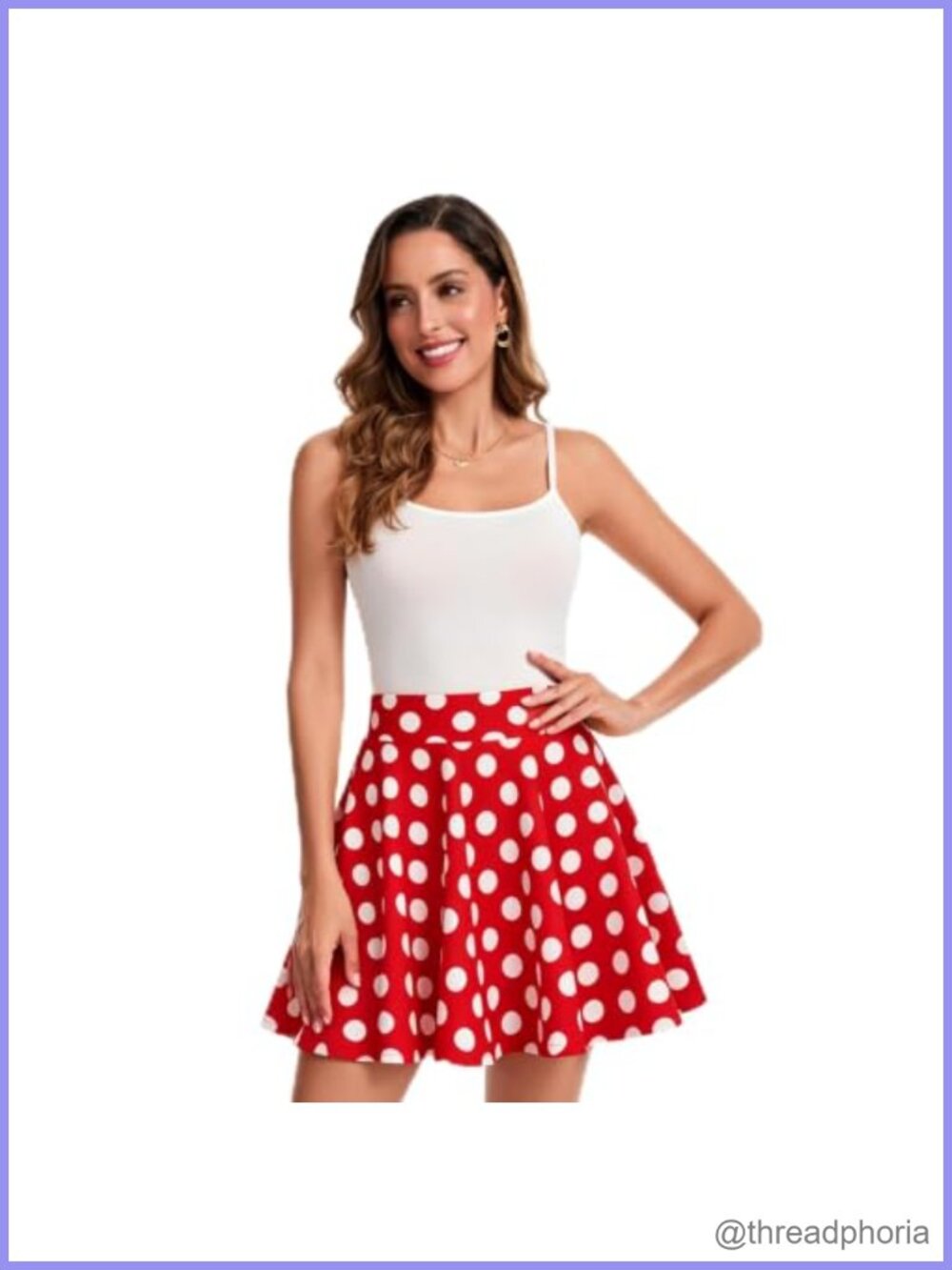 Women's Stretchy Flared A-Line Skater Mini Skirt High Waist Pleated Party